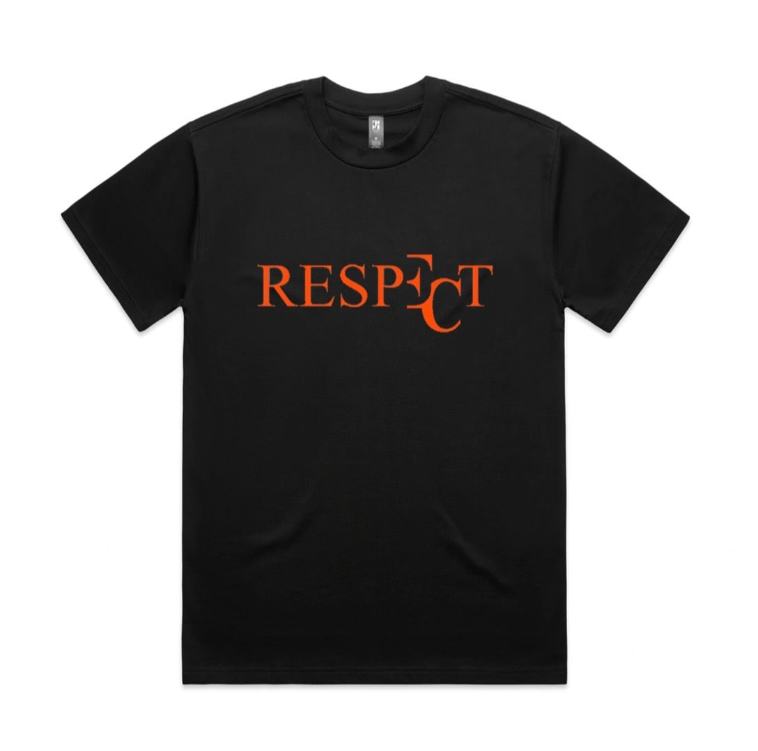 EC RESPECT BLACK AND ORANGE T-SHIRT